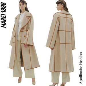 MAREI 1998 for FREE PEOPLE SWEET PEA FAUX FUR COAT IN SAND NWT LARGE